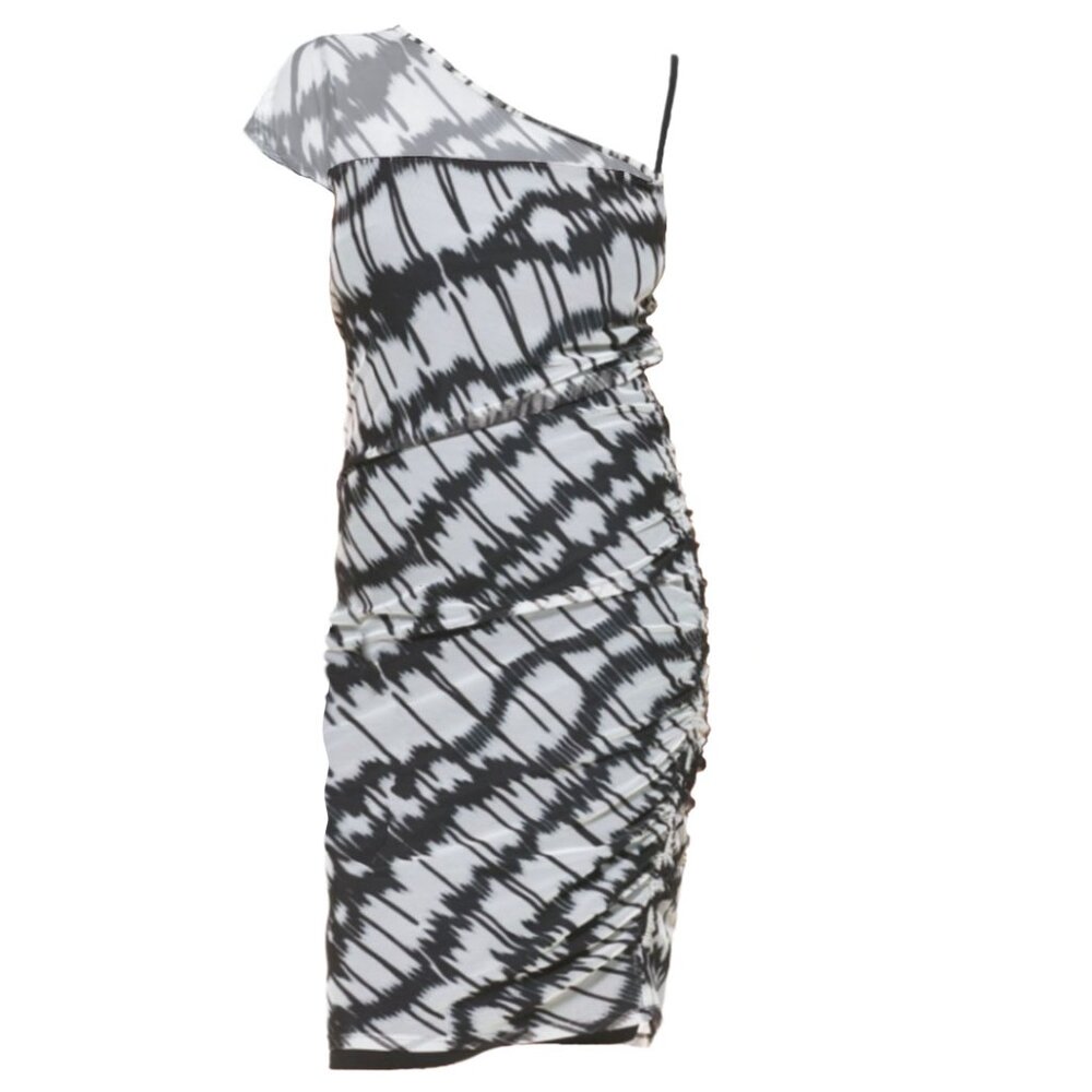 dkny mesh dress DKNY Mesh Flared Dress | White